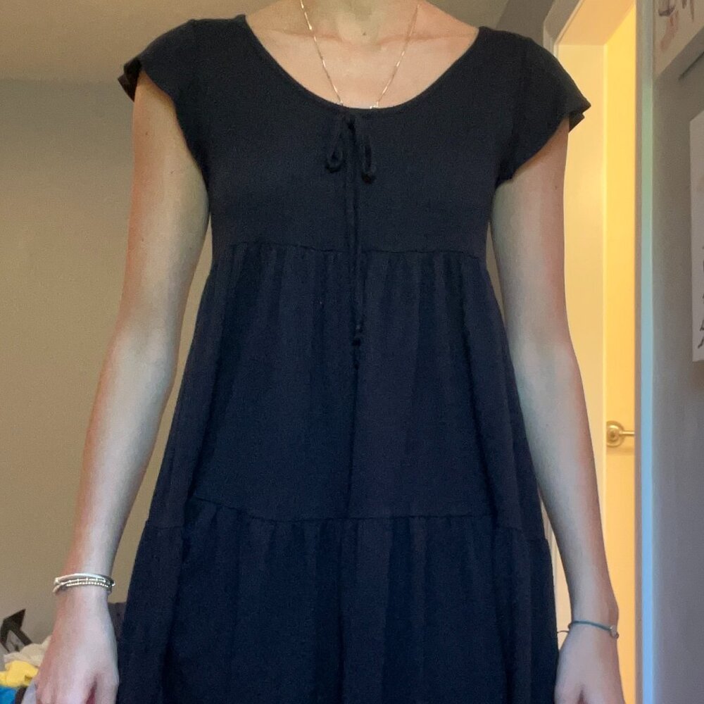See You Monday Black Babydoll Dress